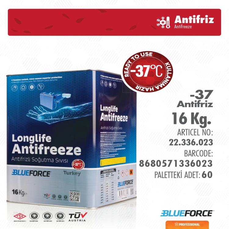 BLUEFORCE  16 KG ANTİFRİZ (-37°)