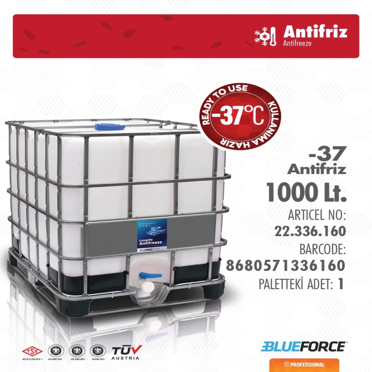 BLUEFORCE  1000 LT / IBC ANTİFRİZ (-37°)