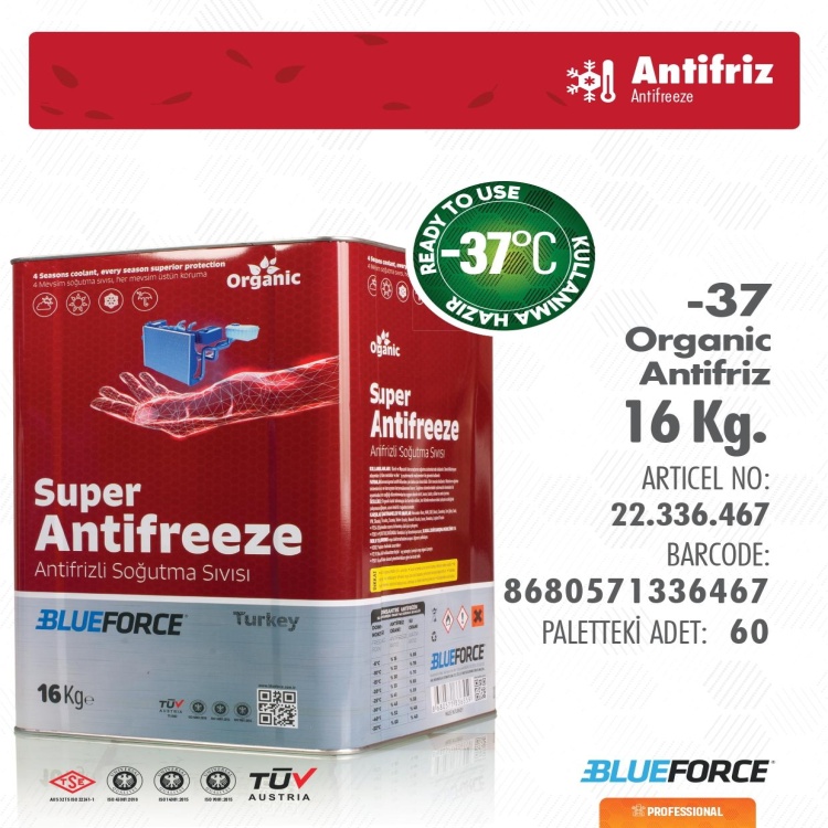 BLUEFORCE 16 KG ORGANİK ANTİFRİZ (-37°)