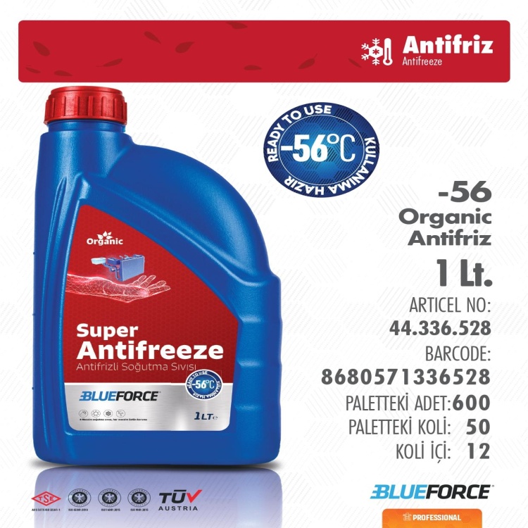 BULEFORCE 1 LT ORGANİK ANTİFRİZ (-56°)