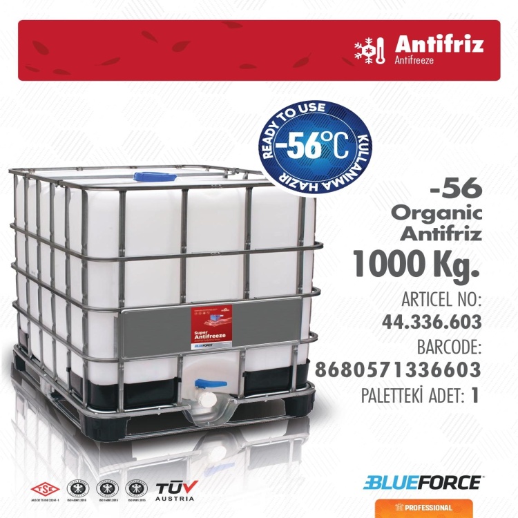 BULEFORCE 1000 LT / IBC ORGANİK ANTİFRİZ (-56°)