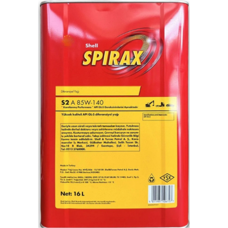 Shell Spirax S2 A 85W-140  16 Litre