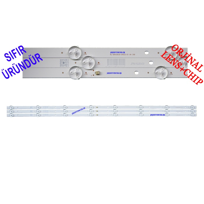 SKYTECH SST-4350B, SST4350C, LED BAR, REDLINE, M43, MRT-43, LED BAR, HL-00430A30-0402S-06 A1 3X8 - 8 LEDLİ , PANEL LEDLERİ