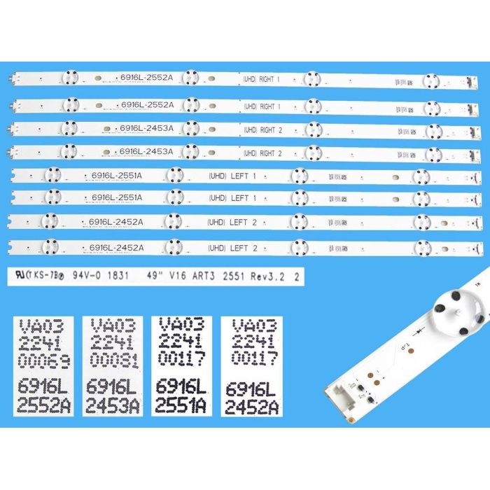 LG, 49UH650V, LED BAR, BACKLIGHT, PANEL LEDLERİ,  6916L-2453A, 6916L-2552A, 6916L-2551A, 6916L-2452A