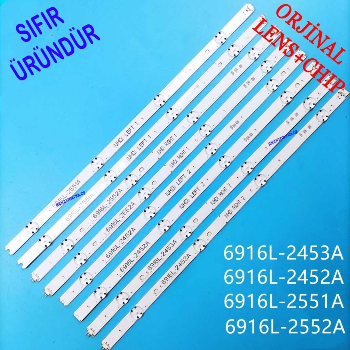 LG, 49UH650V, LED BAR, BACKLIGHT, PANEL LEDLERİ,  6916L-2453A, 6916L-2552A, 6916L-2551A, 6916L-2452A