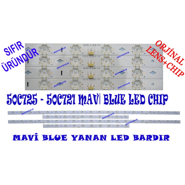 TCL, 50C725, 50C721, LED BAR, BACKLIGHT, MAVİ(BLUE) LED, 50C725 A 2X20 1102, 50C725 B 2X10 1102, LVU500NDEL HS9W15 V1 , LVU500NDELHS9W15V1