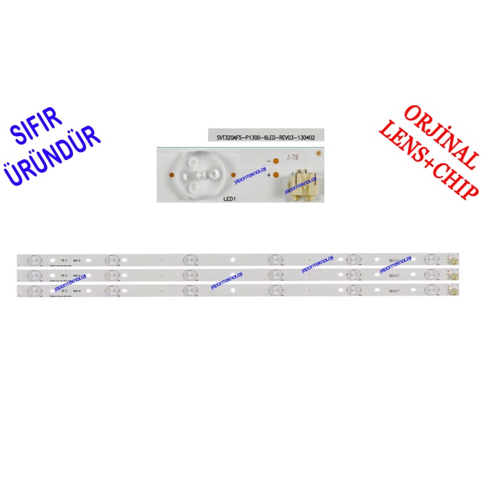 TOSHIBA, 32P1300D, LED BAR, BACKLIGHT, SVT320AF5 _ P1300 _ 6LED _ REV03 _ 130402 - 6 LEDLİ,  32P1300, 32P1400VT, 32P1400VE, 32P1400D, 32P2400VT, TV LED BAR