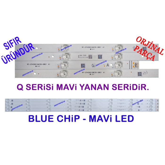 VESTEL, 43Q9900, QLED, LED BAR, BACKLIGHT, RF-CF430012AE30-0801 A1, RF-CF430012BE30-0801 A1, 30109780BXBA, 30109781BXBA