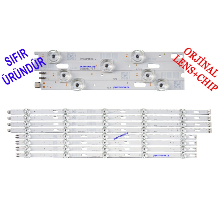 SAMSUNG UE55TU7000U, UE55TU8000U, LED BAR, PANEL LEDLERİ, BN96-50316A, BN96-50315A