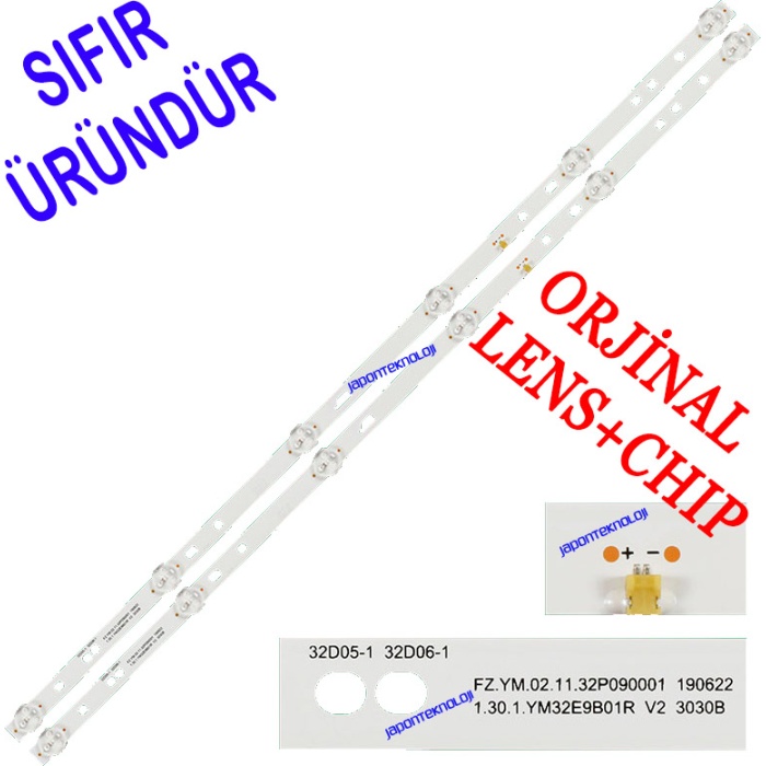 TELENOVA, 32D4001, 32S8001, LED BAR, BACKLIGHT, SJ.YM.D3200601-3030ES-M, TELENOVA PANEL LEDLERİ, YU-MA-TU 32, 32İNC, LED BAR, YUMATU