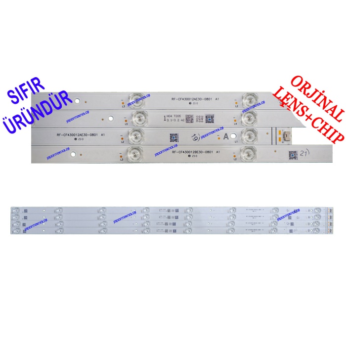 TOSHIBA, 43UL4C63D, 43UA4D63DT, VESTEL, 43UA9600, 43U9700, PANEL LEDLERİ, LED BAR, BACKLIGHT, RF-CF430012BE30-0801, RF-CF430012AE30-0801, 30106500, 30106501, 30106499 , 30106497