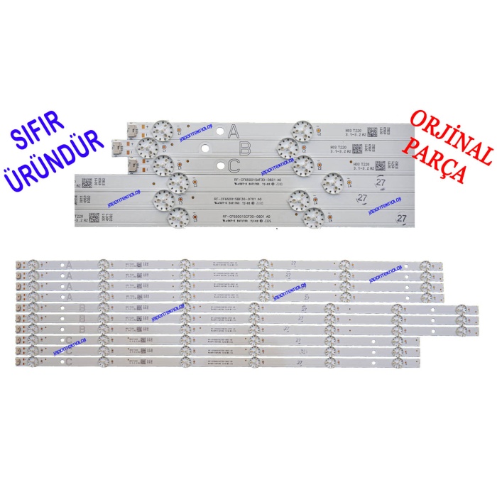 VESTEL, 65U9631, 65UA9630, 65U9630, 65UA9631, 65UA3E63DT, 65R75UA11, LED BAR, BACKLIGHT,  RF-CF650015AF30-0601, RF-CF650015BF30-0701,  RF-CF650015CF30-0601, 30114969, 30114968, 30114971