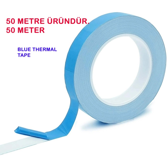 MAVİ TERMAL BANT 9MM 50METRE, LED BAR İÇİN, ÇİFT TARAFLI BANT, BLUE THERMAL TAPE 9MM 50METER