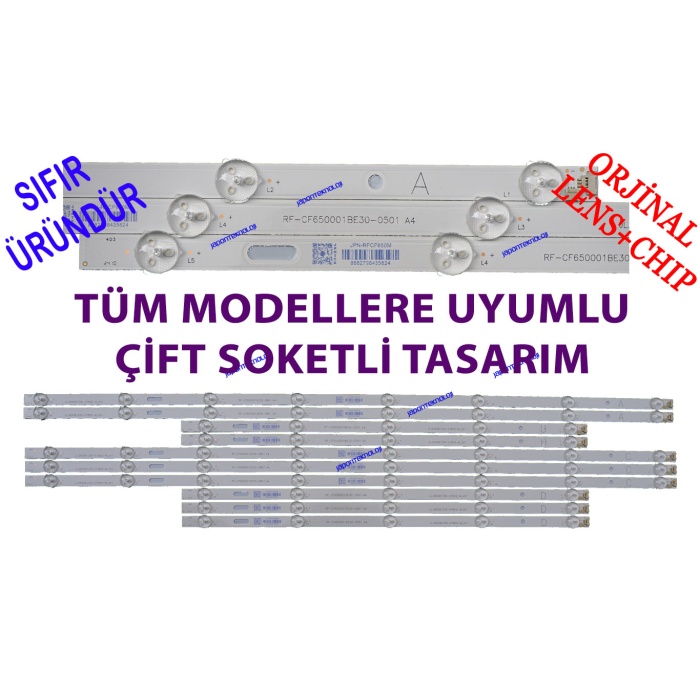 VESTEL, 65U9500, TOSHIBA, 65UL2063DT, 65UL3063DT, 65UA3A63DT, 65UL2163DT, LED BAR, REGAL 65R754U, 65R7540UA, HITACHI 65HT8060UD LED BAR, RF-CF650001AE30-0801, RF-CF650001CE30-0801, RF-CF650001DE30-0501, RF-CF650001BE30-0501