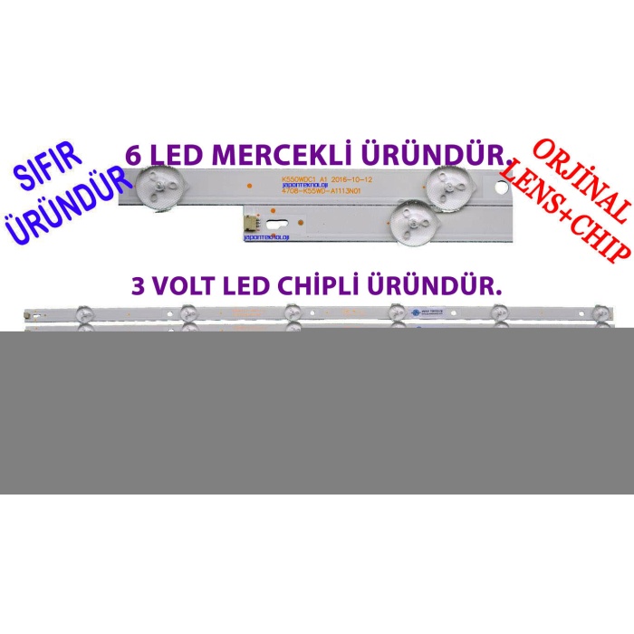 DIJITSU, 55DS7700, LED BAR BACKLIGHT, 6 LEDLİ, 3VOLT, K550WDC1 A2, 4708-K550WD-A2113N01, K550WDC1 A1, 4708-K55WDC-A1113N01, PANEL LEDLERİ