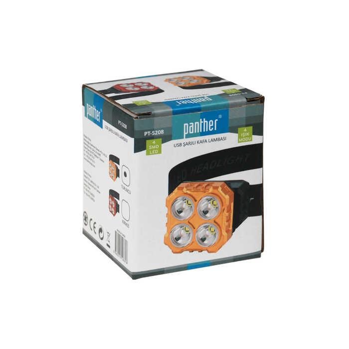 Panther Pt-5208 Usb Şarjlı Kafa Lambası