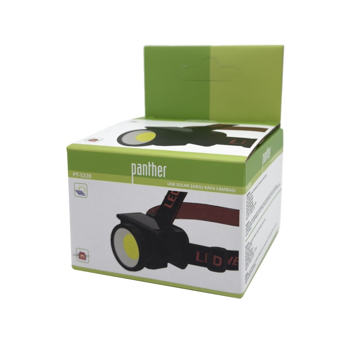 Panther Pt-5220 Usb Solar Şarjlı Kafa Lambası