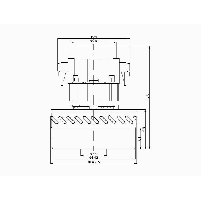 Süpürge Motoru CG-65HD / 1200 W (Unico Motor) Bakır Sargılı