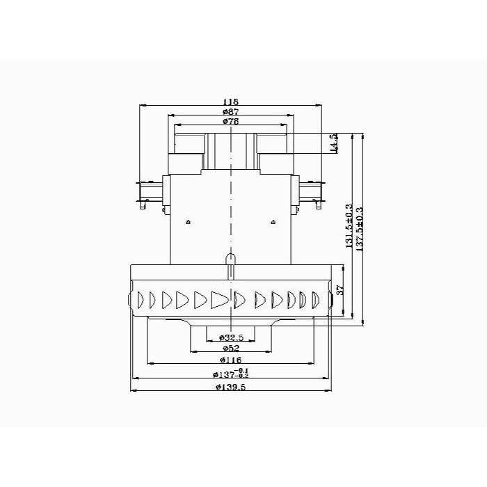 Süpürge Motoru CG-55 / 1200 W (Unico Motor)