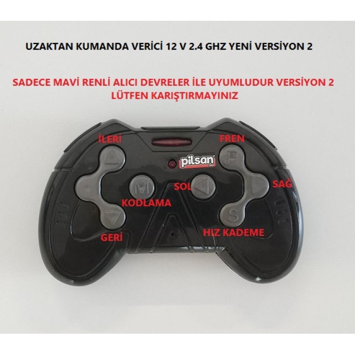 Pilsan Akülü Araba UZAKTAN KUMANDA VERİCİ 12 V 2.4 GHZ VERSİYON - Orjinal Ürün