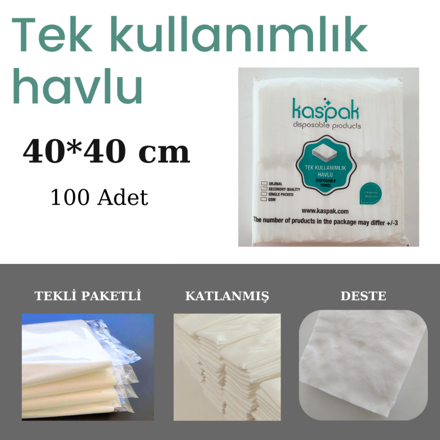 TEK KULLANIMLIK HAVLU- 40*40 ÇEŞİTLERİ - 100 ADET