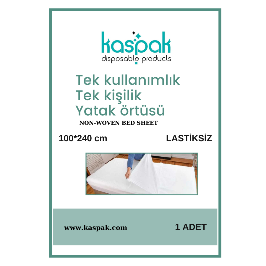 Tek kişilik LASTİKSİZ Yatak örtüsü 100*240 cm/ 1 ADET