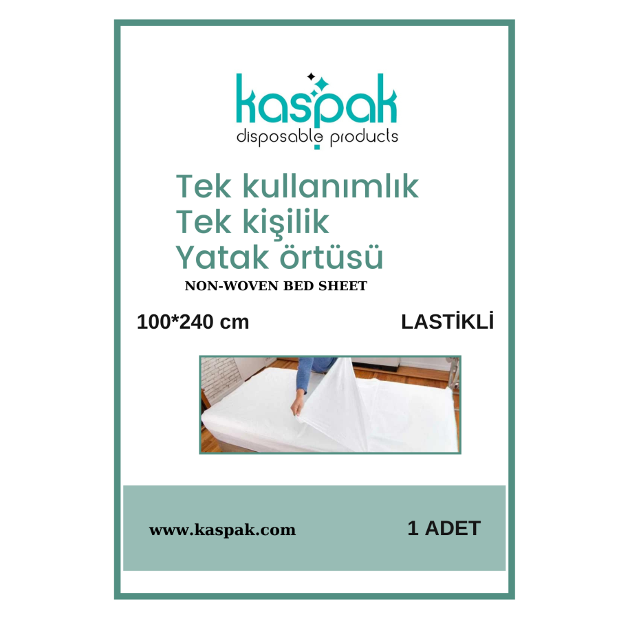 Tek kişilik LASTİKLİ Yatak örtüsü 100*240 cm/ 1 ADET