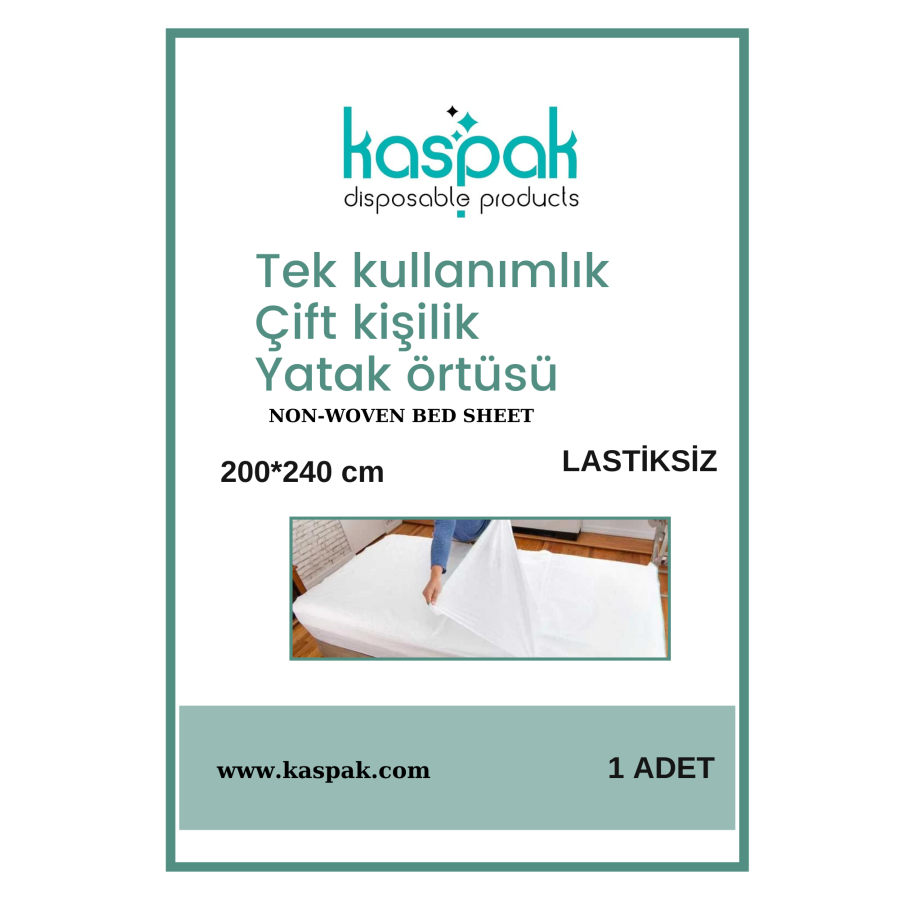 Tek kullanımlık Çift Kişilik LASTİKSİZ Çarşaf / 1 ADET