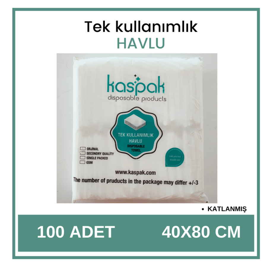 TEK KULLANIMLIK HAVLU- 40*80 ÇEŞİTLERİ - 100 ADET-KATLANMIŞ HAVLU