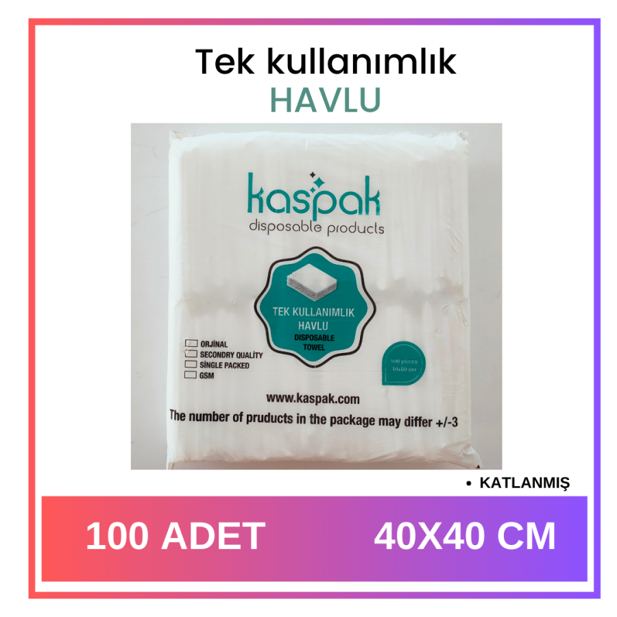 TEK KULLANIMLIK HAVLU- 40*40 - 100 ADET-KATLANMIŞ HAVLU