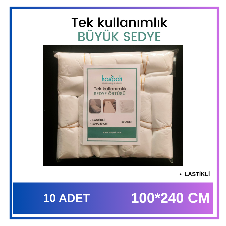 Kaspak Tek Kullanımlık Masaj koltuğu Örtüsü 100x240 cm 10 adet