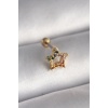 316L Çelik Gold Renk Renkli Zirkon Taşlı Yıldız Model Tragus Piercing - TJ-PR1354