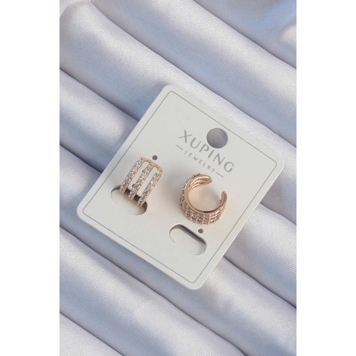 Xuping Rose Renk Zirkon Taş Kaplama Earcuff Küpe - TJ-BKP9471