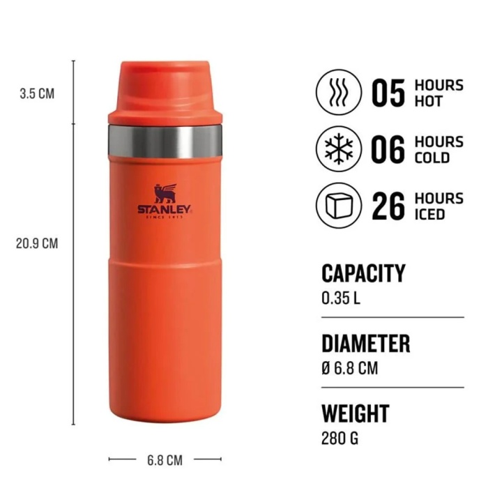 Stanley Termos The Trigger-Action Travel Mug 0.35L / 12oz Tigerlily