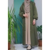 Kapüşonlu Kloş Trench Coat Haki