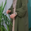 Kapüşonlu Kloş Trench Coat Haki