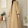 Kapüşonlu Kloş Trench Coat Camel