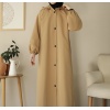 Kapüşonlu Kloş Trench Coat Camel