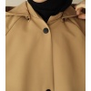 Kapüşonlu Kloş Trench Coat Camel