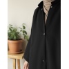 Kapüşonlu Kloş Trench Coat Siyah