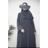 İncili Abaya Antrasit