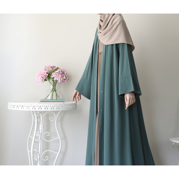 Hifa Çıtçıtlı Abaya Mint