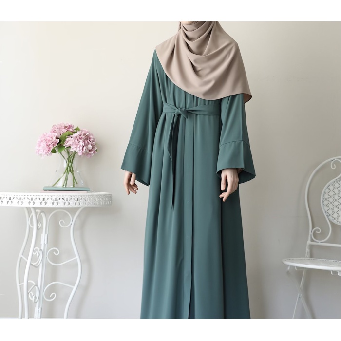 Hifa Çıtçıtlı Abaya Mint