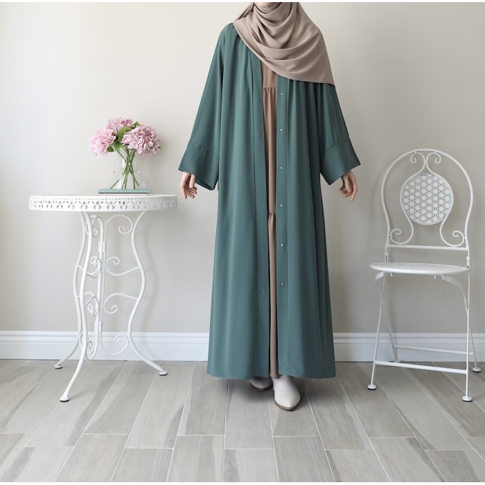 Hifa Çıtçıtlı Abaya Mint