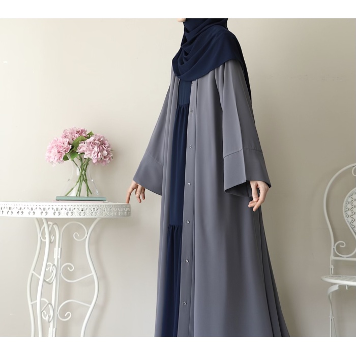 Hifa Çıtçıtlı Abaya Gri