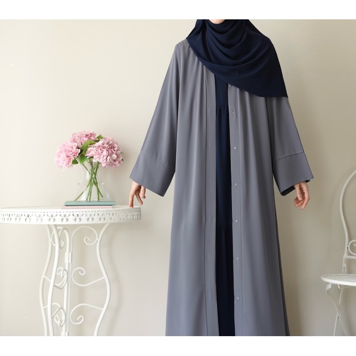 Hifa Çıtçıtlı Abaya Gri