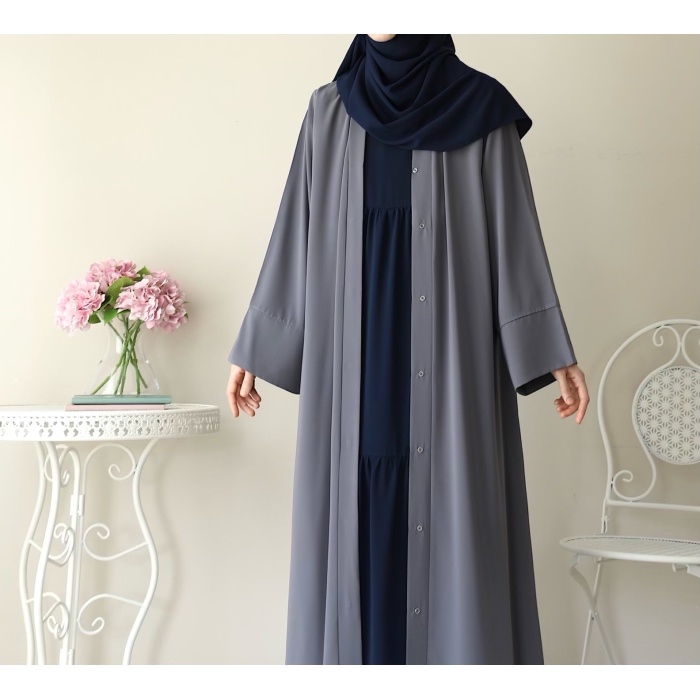 Hifa Çıtçıtlı Abaya Gri