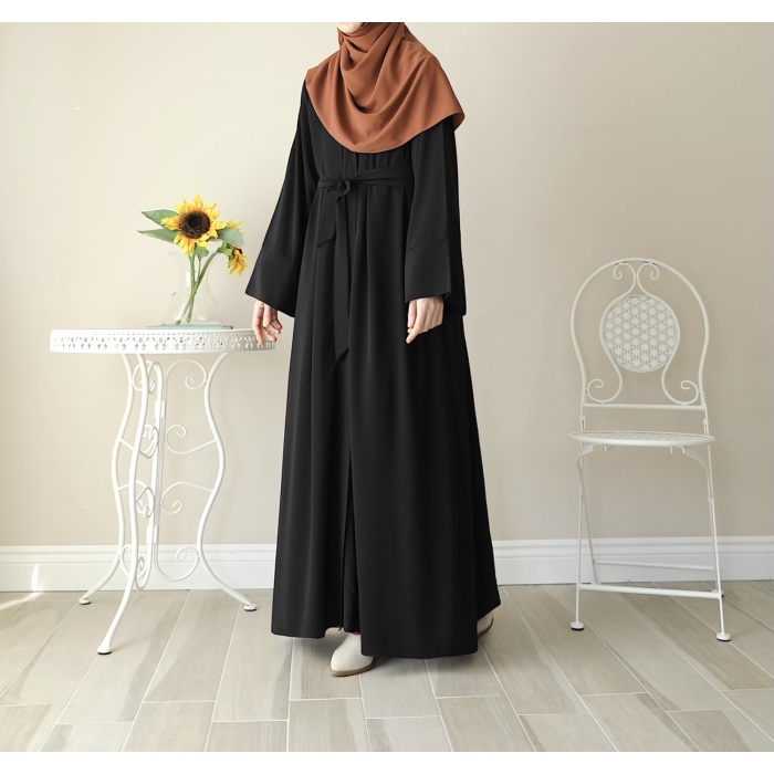 Hifa Çıtçıtlı Abaya Siyah