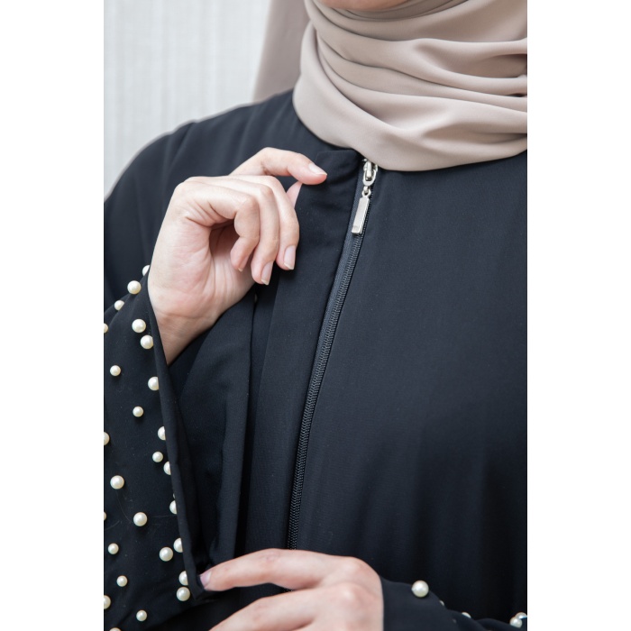 İncili Abaya Siyah