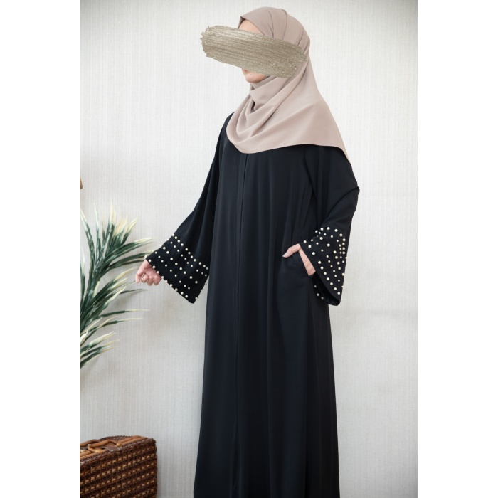 İncili Abaya Siyah